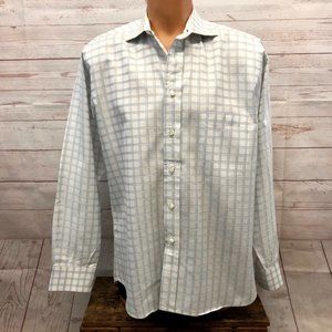 Burberry London White and Plaid Dress Shirt